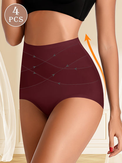 Panties sin costuras de talle alto para mujer, con control de abdomen