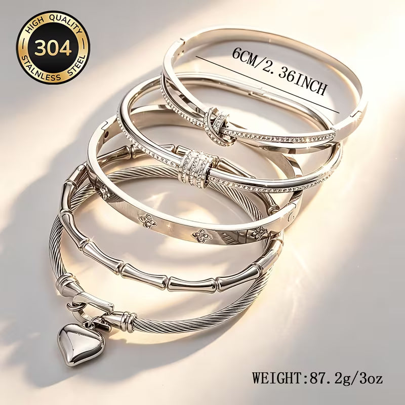 Pulsera abierta de moda en acero inoxidable de alta calidad, resistente a la decoloración, cómoda y versátil. Para Hombre y Mujer.