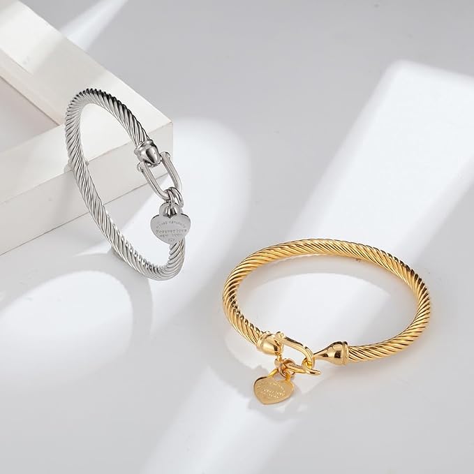 Pulsera abierta de moda en acero inoxidable de alta calidad. Para Hombre y Mujer.