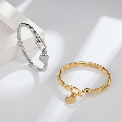 Pulsera abierta de moda en acero inoxidable de alta calidad. Para Hombre y Mujer.