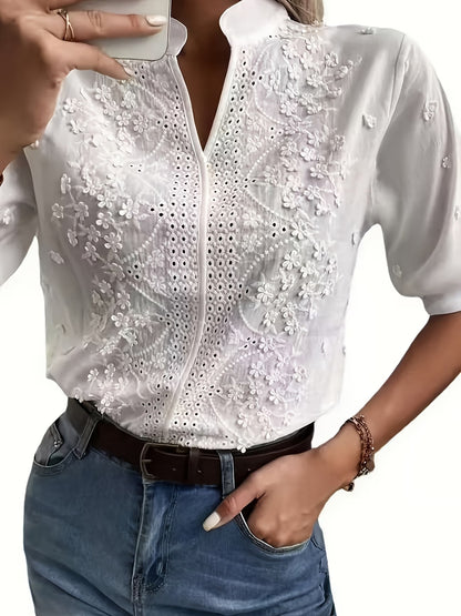 Elegante Blusa de Verano, Estilo Urbano, Manga Corta.