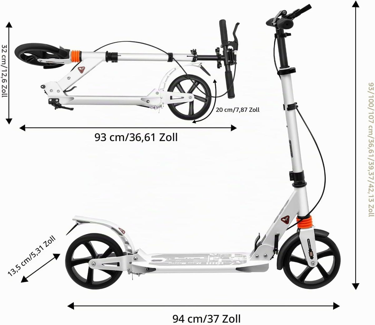 Scotter plegable para adultos y niños, Urban Scotter Ajustable