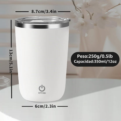 Taza de café automática recargable con agitación automática de 12 onzas.