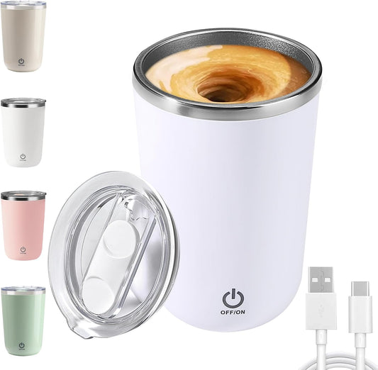 Taza de café automática recargable con agitación automática de 12 onzas.
