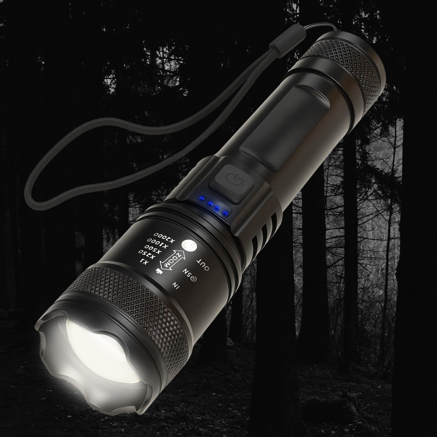 Linterna Recargable USB, Super Bright High Power LED Flashlight