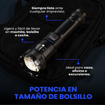 Linterna Recargable USB, Super Bright High Power LED Flashlight