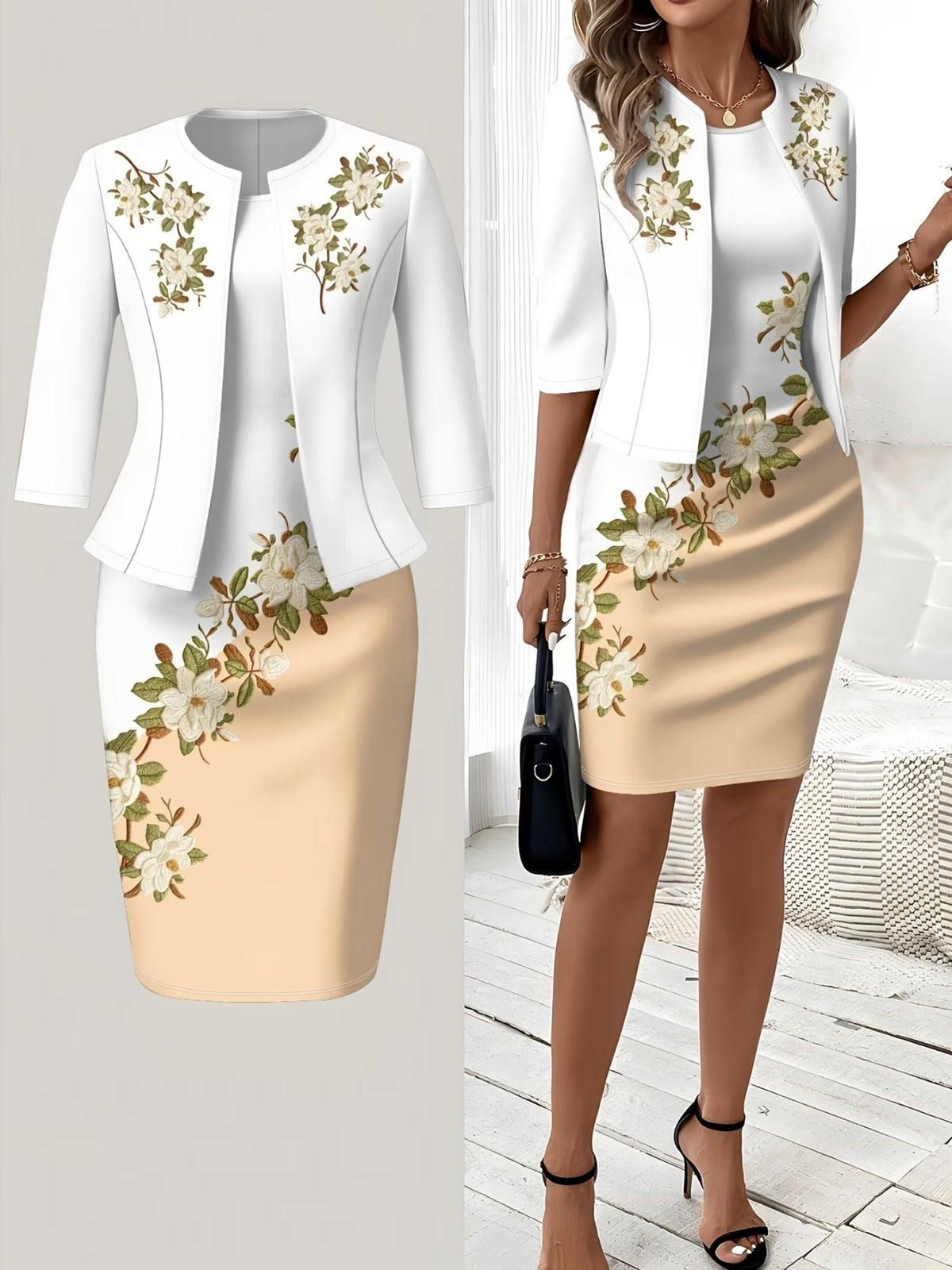 Conjunto de vestido de estilo casual