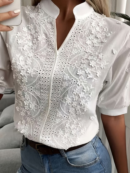 Elegante Blusa de Verano, Estilo Urbano, Manga Corta.