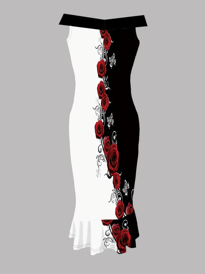 Vestido elegante de moda con estampado