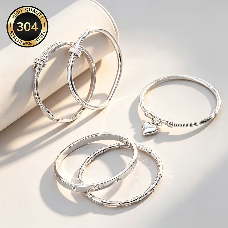 Pulsera abierta de moda en acero inoxidable de alta calidad. Para Hombre y Mujer.