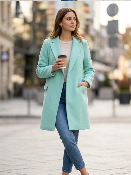 QUA BRAND Abrigo de Mujer / Chaqueta Elegante. Talla M