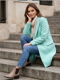 QUA BRAND Abrigo de Mujer / Chaqueta Elegante. Talla M