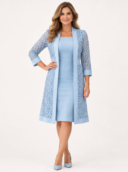 Vestido y Cárdigan Largo, Elegancia Plena. Talla S