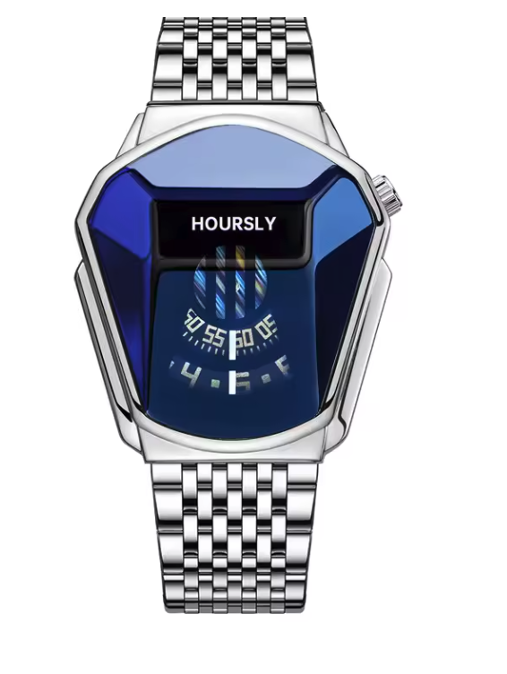 RELOJ DIAMANTE PLATEADO