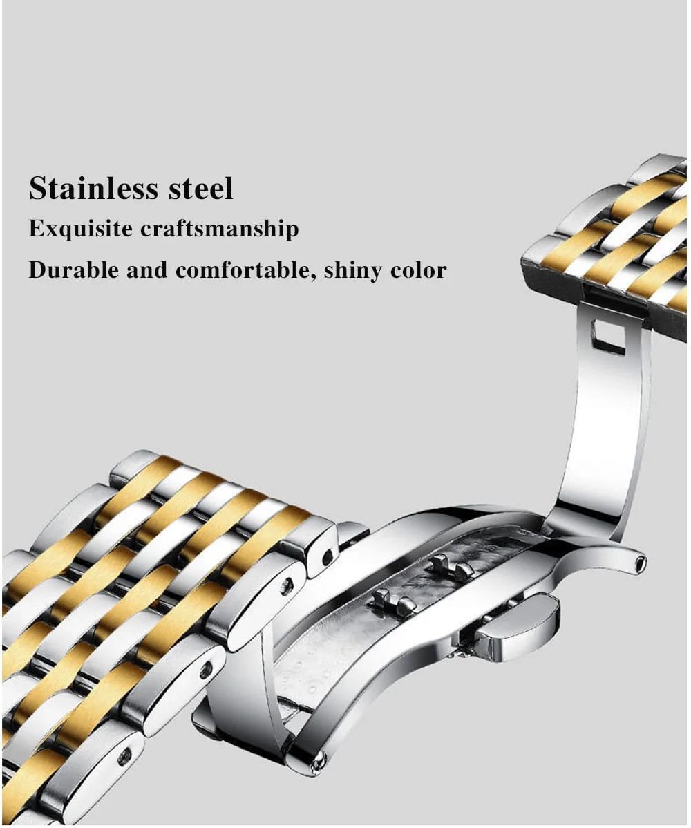 Reloj de Cuarzo POEDAGAR para Hombre Caja de Metal Impermeable Manecillas Luminiscentes.