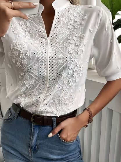 Elegante Blusa de Verano, Estilo Urbano, Manga Corta.