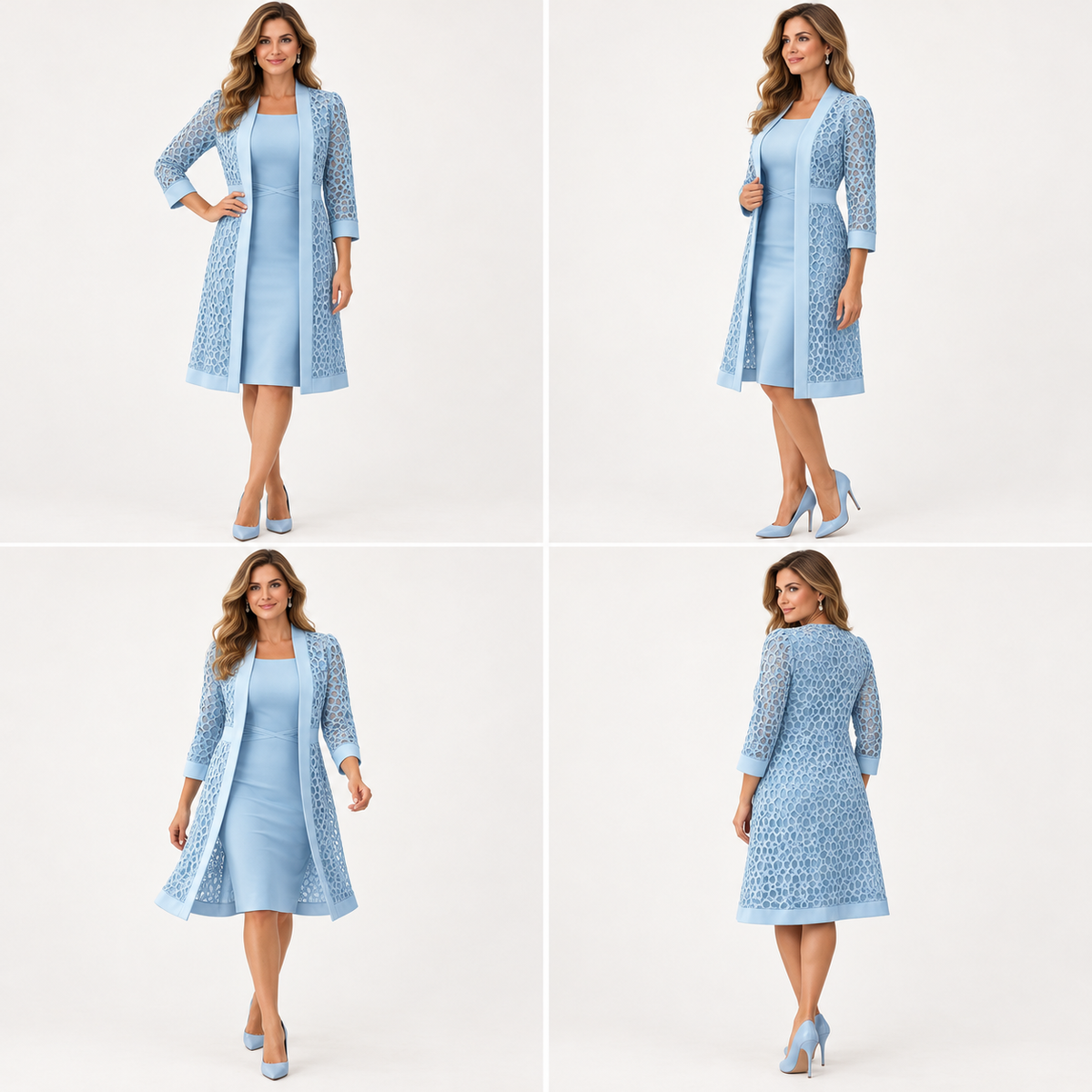 Vestido y Cárdigan Largo, Elegancia Plena. Talla S