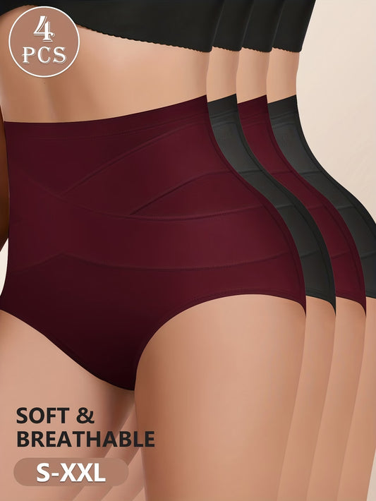 Panties sin costuras de talle alto para mujer, con control de abdomen
