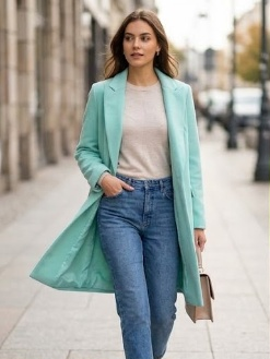 QUA BRAND Abrigo de Mujer / Chaqueta Elegante. Talla M