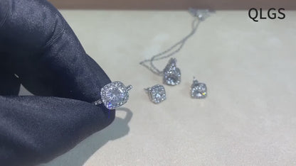 Set de 4pcs. de Ziscornia de collar, anillos y pendientes,