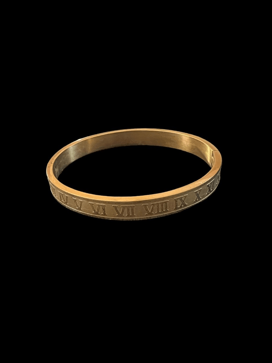 Pulsera, Brazalete Dorada, Pulsera Apilable de Acero Inoxidable, con Zirconia Sintética, Para Hombre y Mujer.