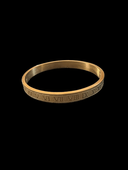 Pulsera, Brazalete Dorada, Pulsera Apilable de Acero Inoxidable, con Zirconia Sintética, Para Hombre y Mujer.